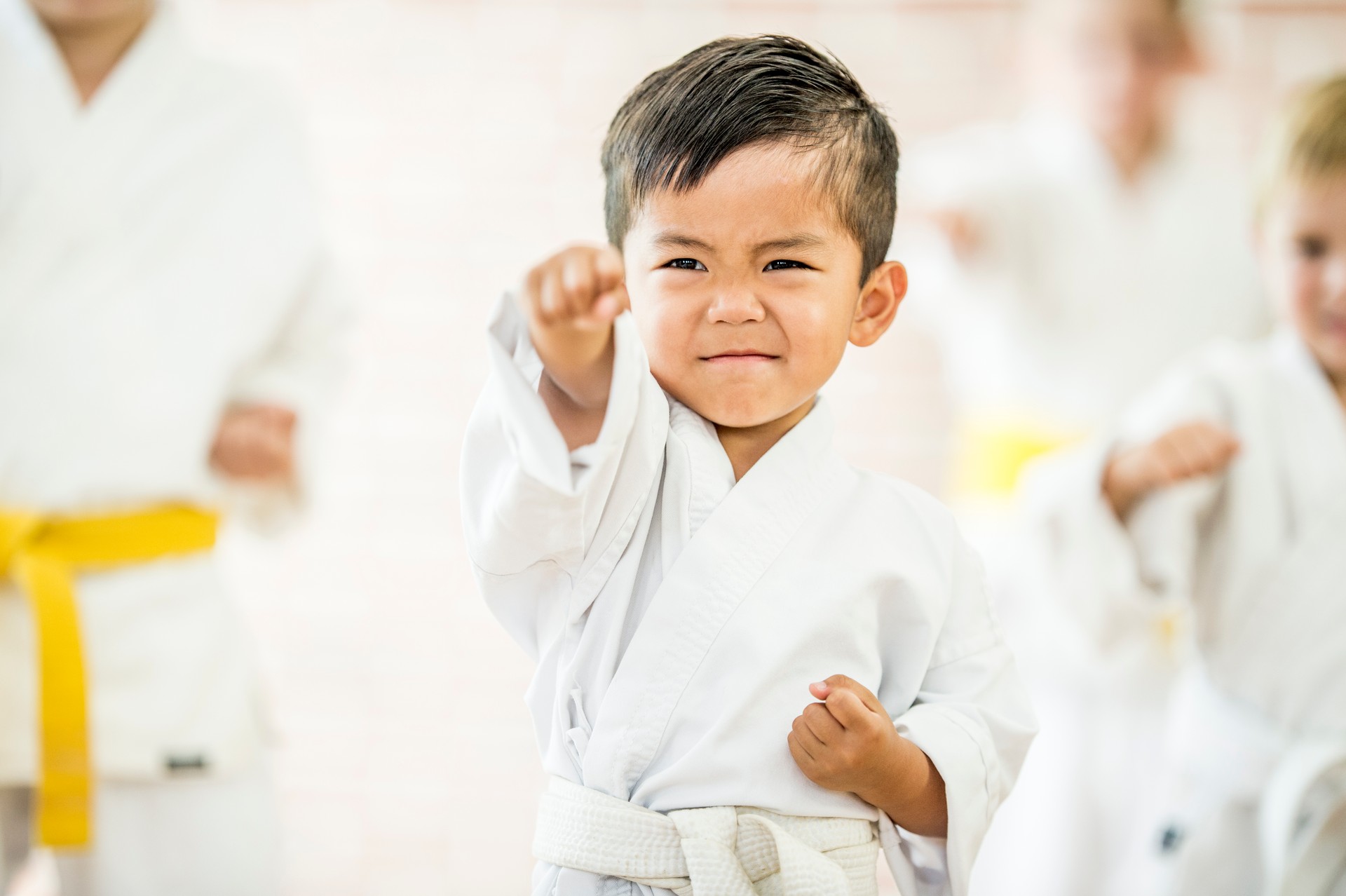 Boy practising karate